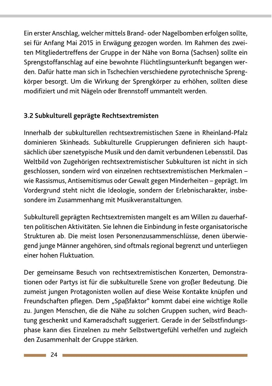 Seite 26 des Verfassungsschutzbericht 2015 Rheinland-Pfalz