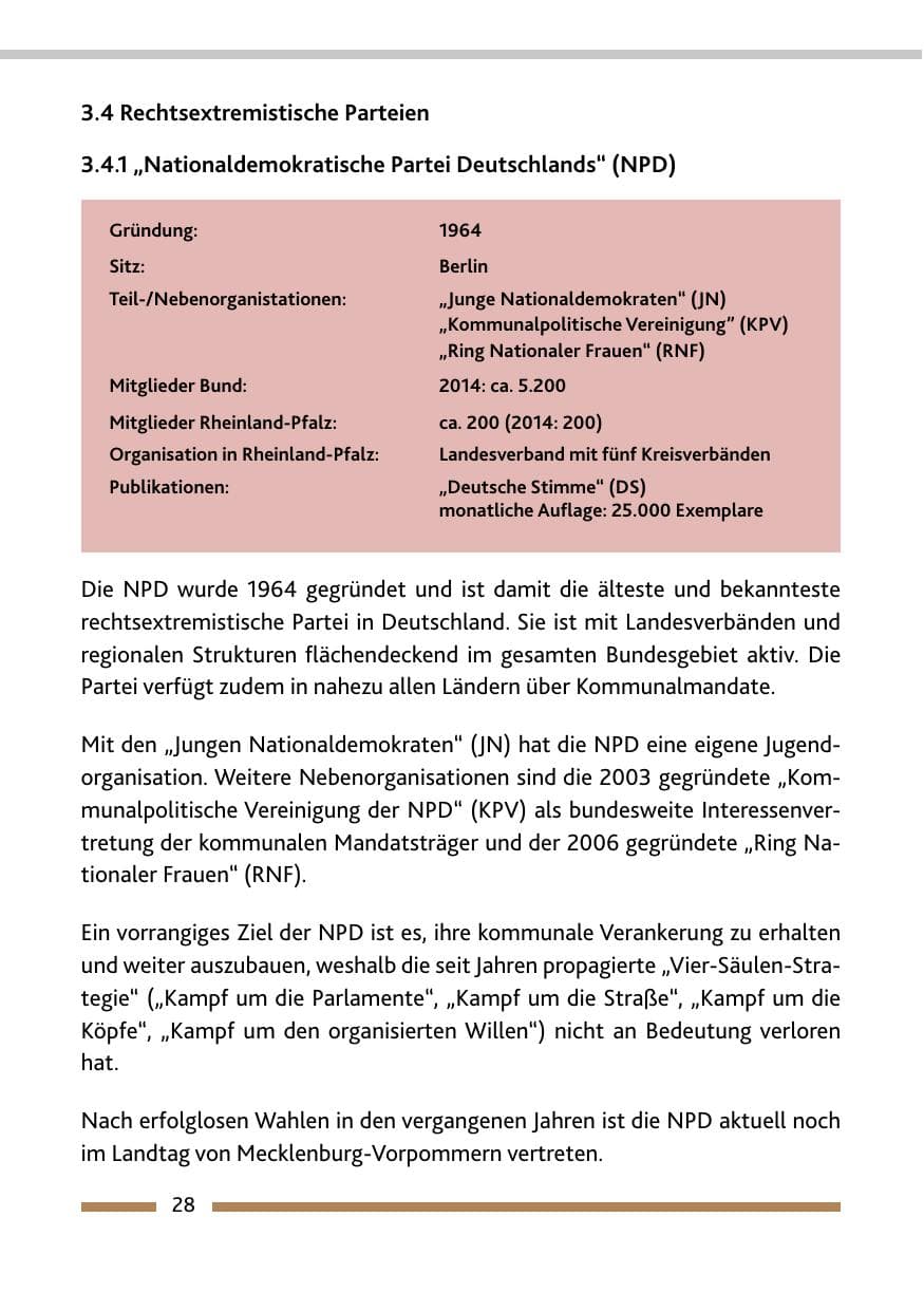 Seite 30 des Verfassungsschutzbericht 2015 Rheinland-Pfalz