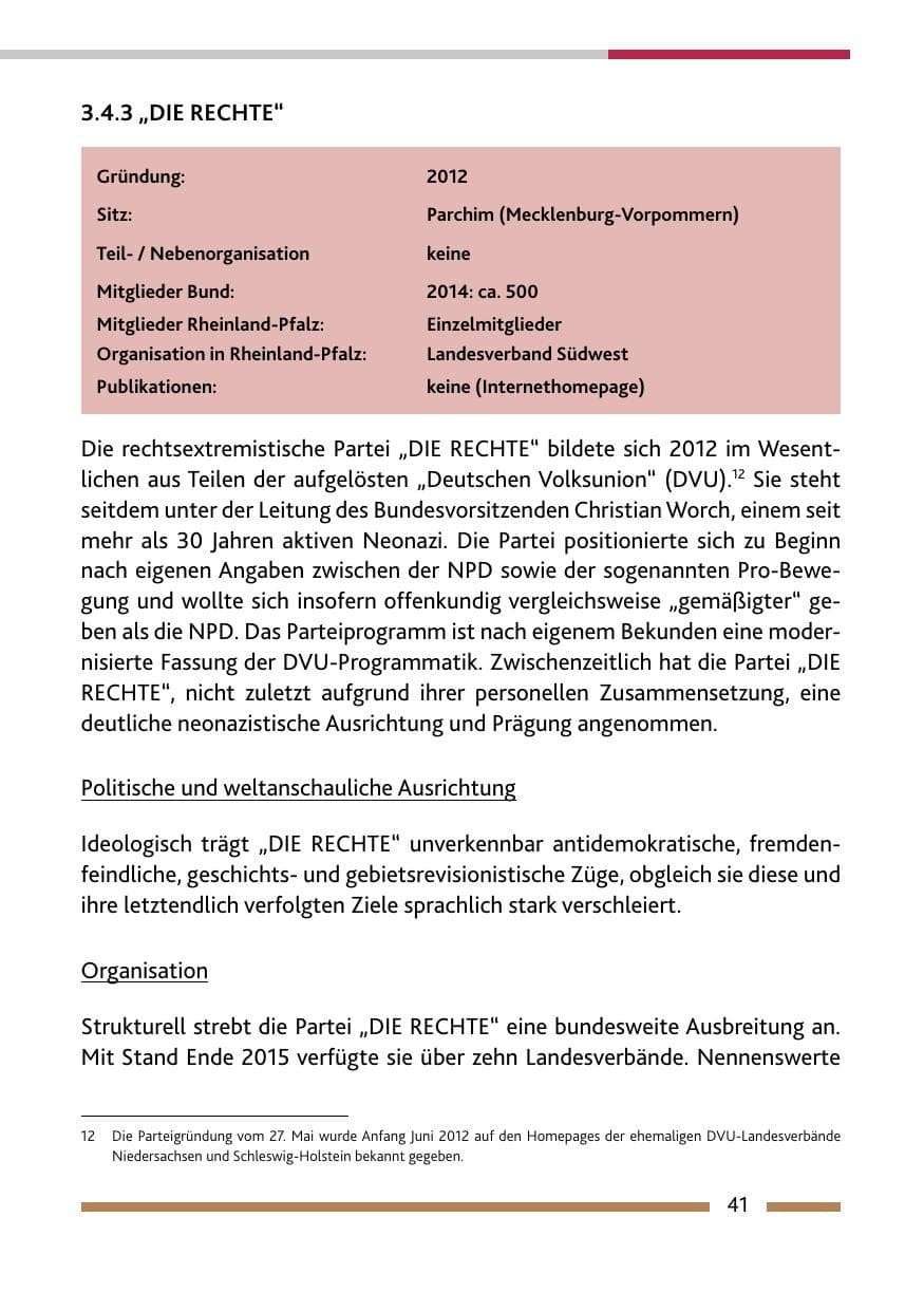 Seite 43 des Verfassungsschutzbericht 2015 Rheinland-Pfalz