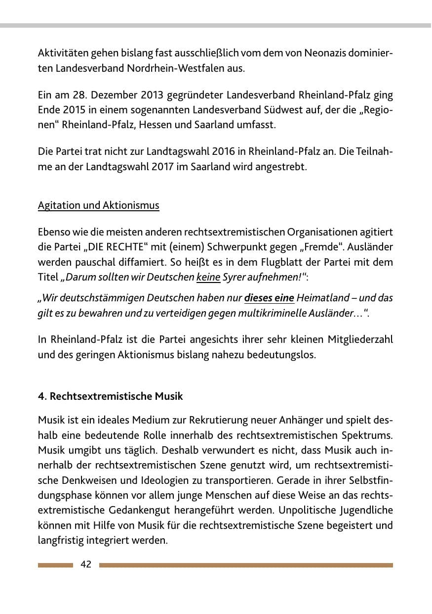 Seite 44 des Verfassungsschutzbericht 2015 Rheinland-Pfalz