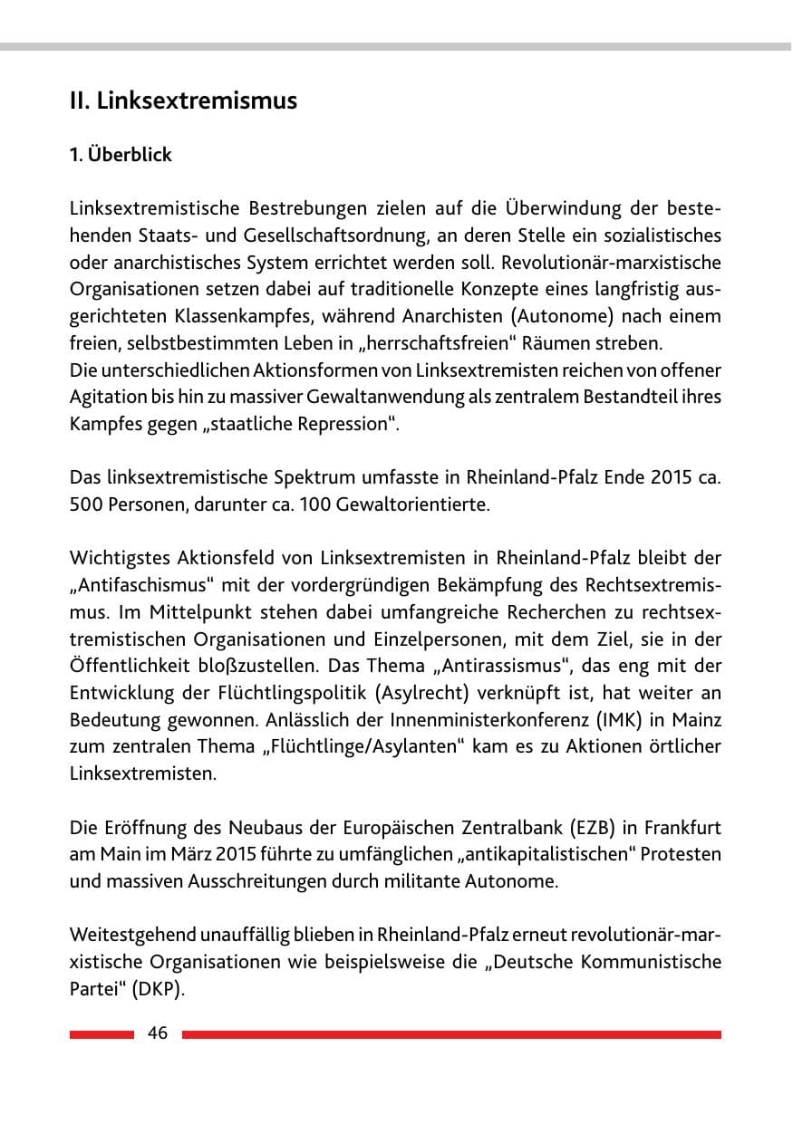 Seite 48 des Verfassungsschutzbericht 2015 Rheinland-Pfalz
