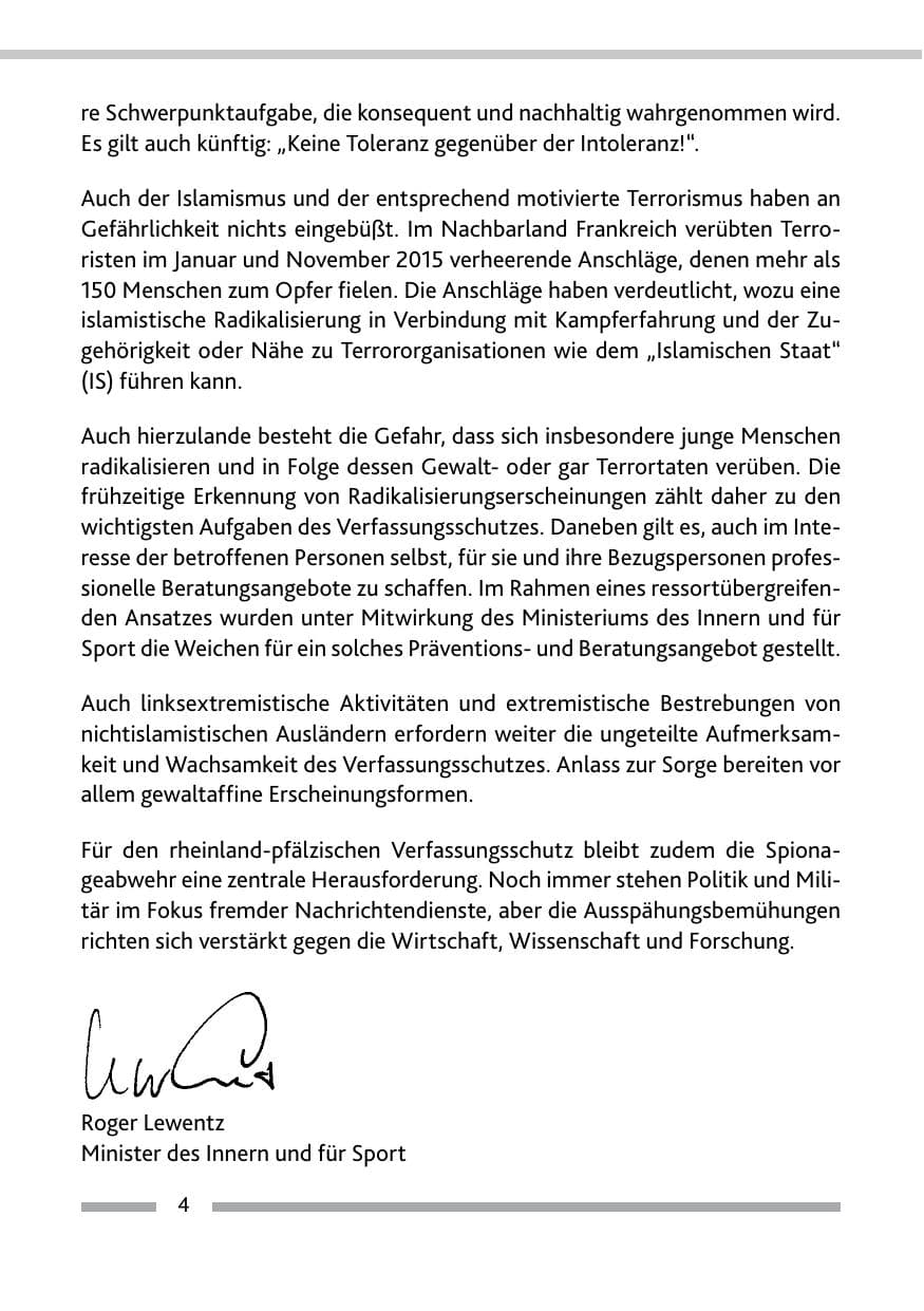 Seite 6 des Verfassungsschutzbericht 2015 Rheinland-Pfalz