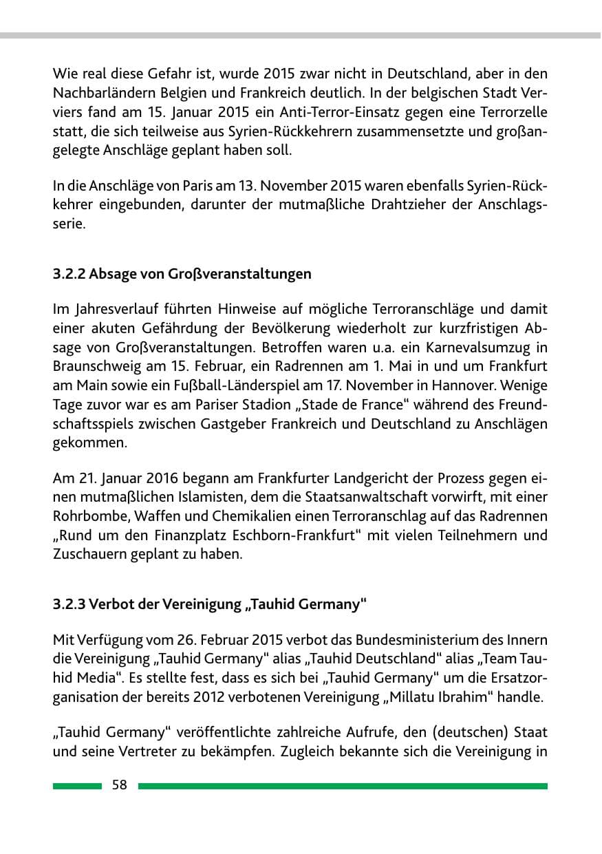Seite 60 des Verfassungsschutzbericht 2015 Rheinland-Pfalz