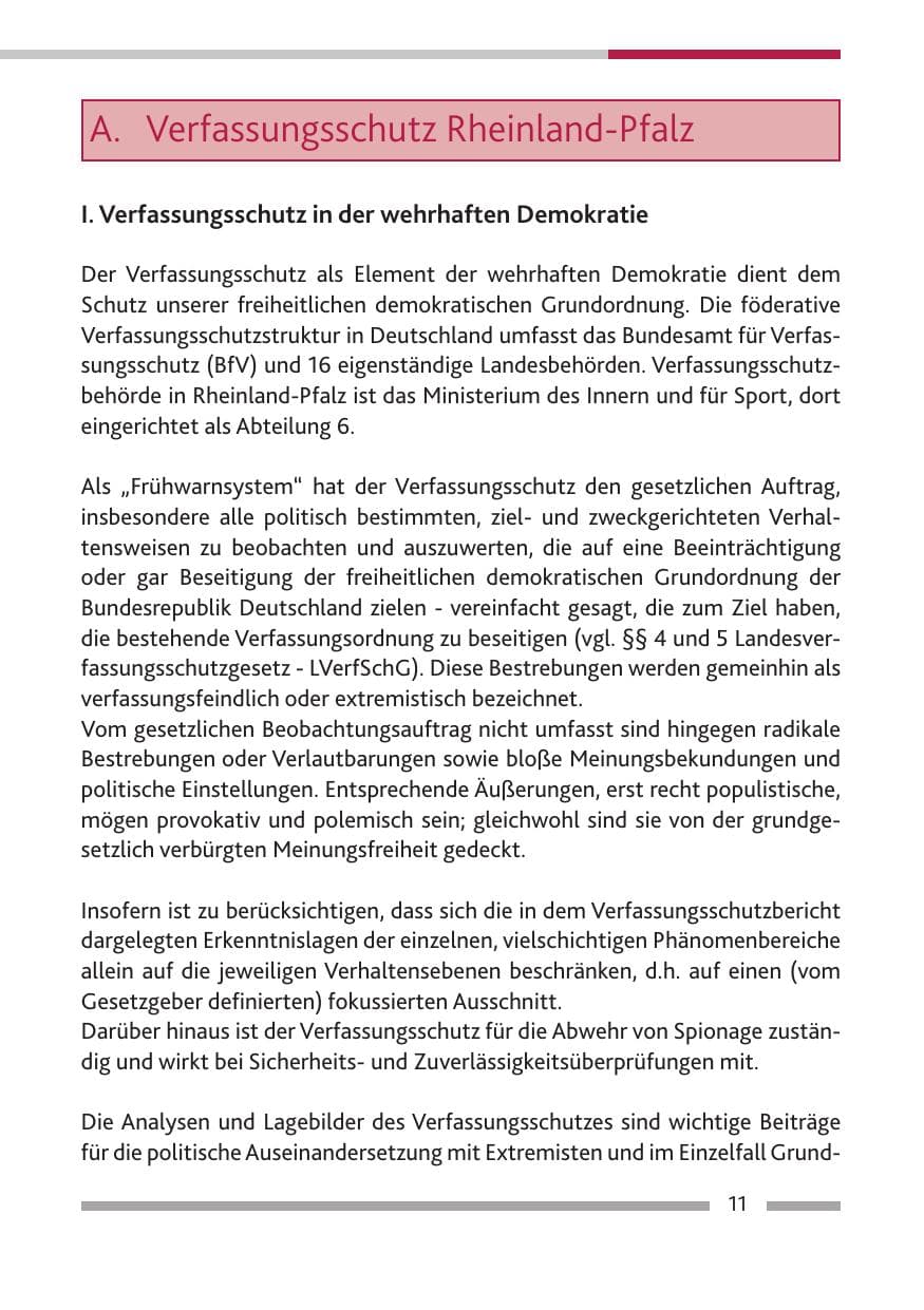 Seite 13 des Verfassungsschutzbericht 2016 Rheinland-Pfalz