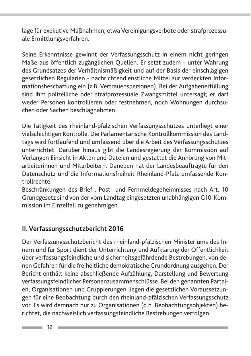 Seite 14 des Verfassungsschutzbericht 2016 Rheinland-Pfalz