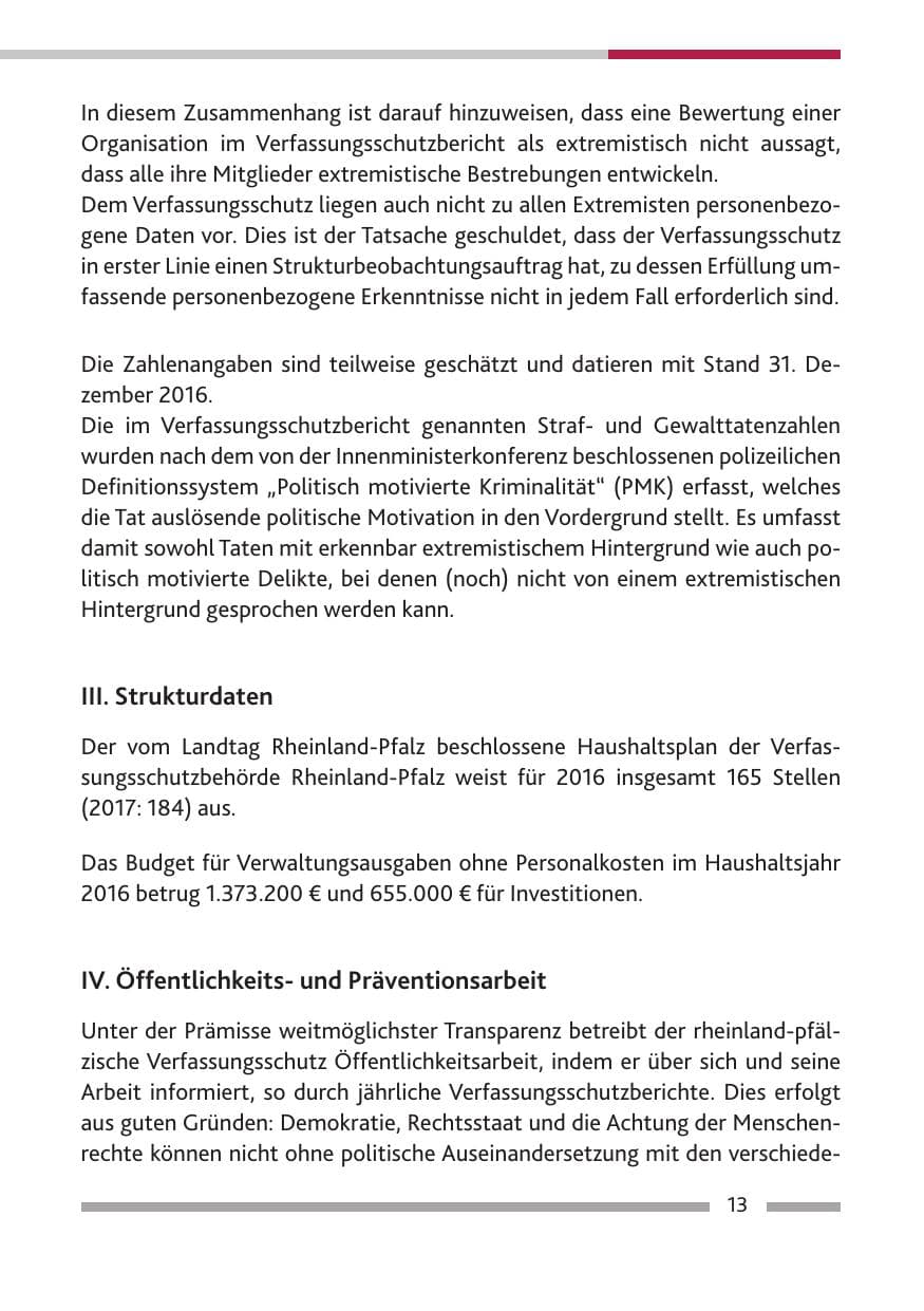 Seite 15 des Verfassungsschutzbericht 2016 Rheinland-Pfalz