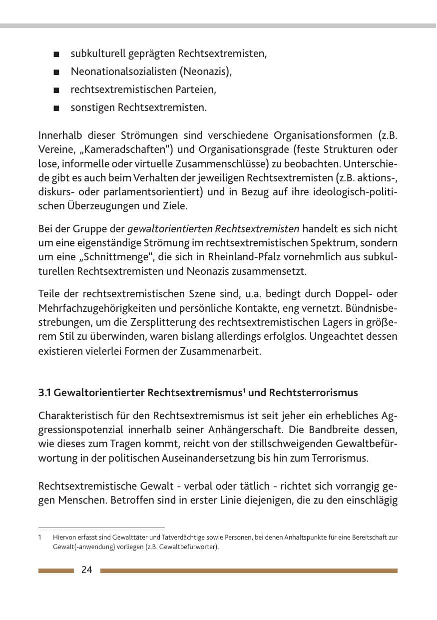 Seite 26 des Verfassungsschutzbericht 2016 Rheinland-Pfalz