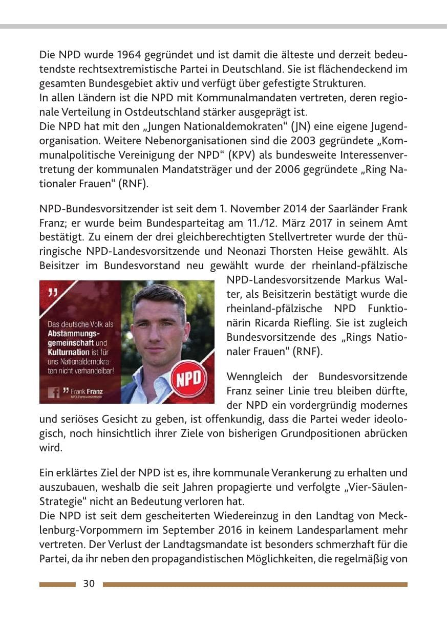 Seite 32 des Verfassungsschutzbericht 2016 Rheinland-Pfalz
