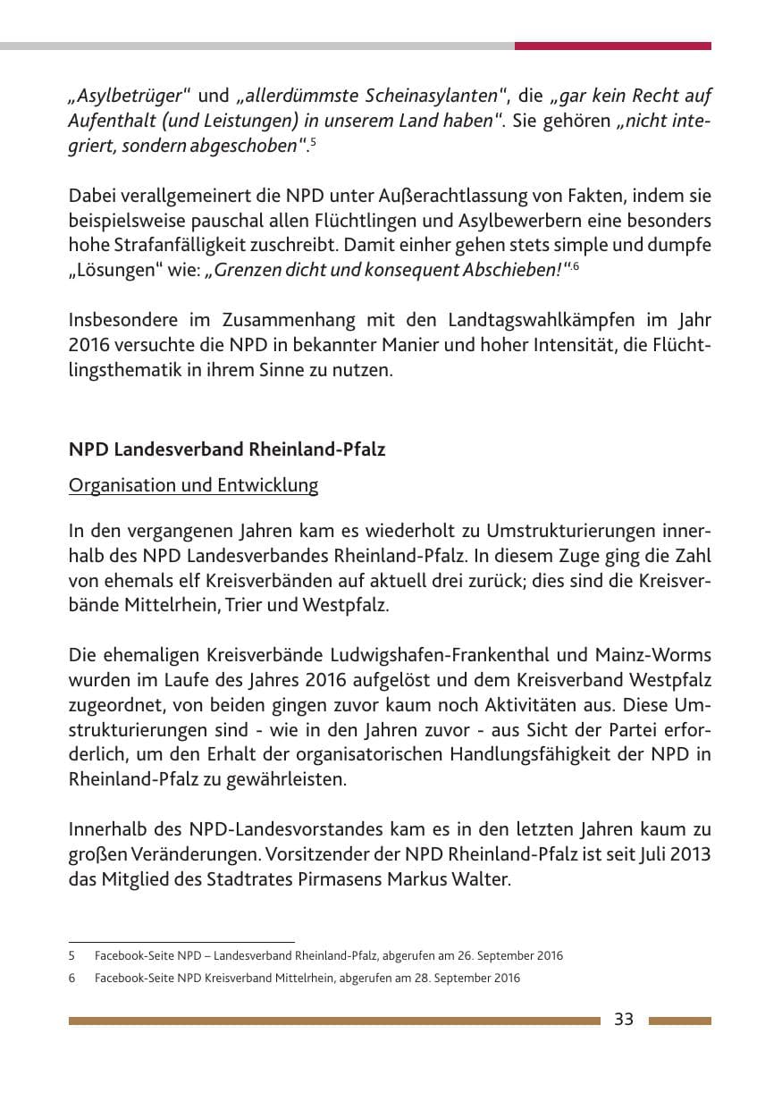 Seite 35 des Verfassungsschutzbericht 2016 Rheinland-Pfalz