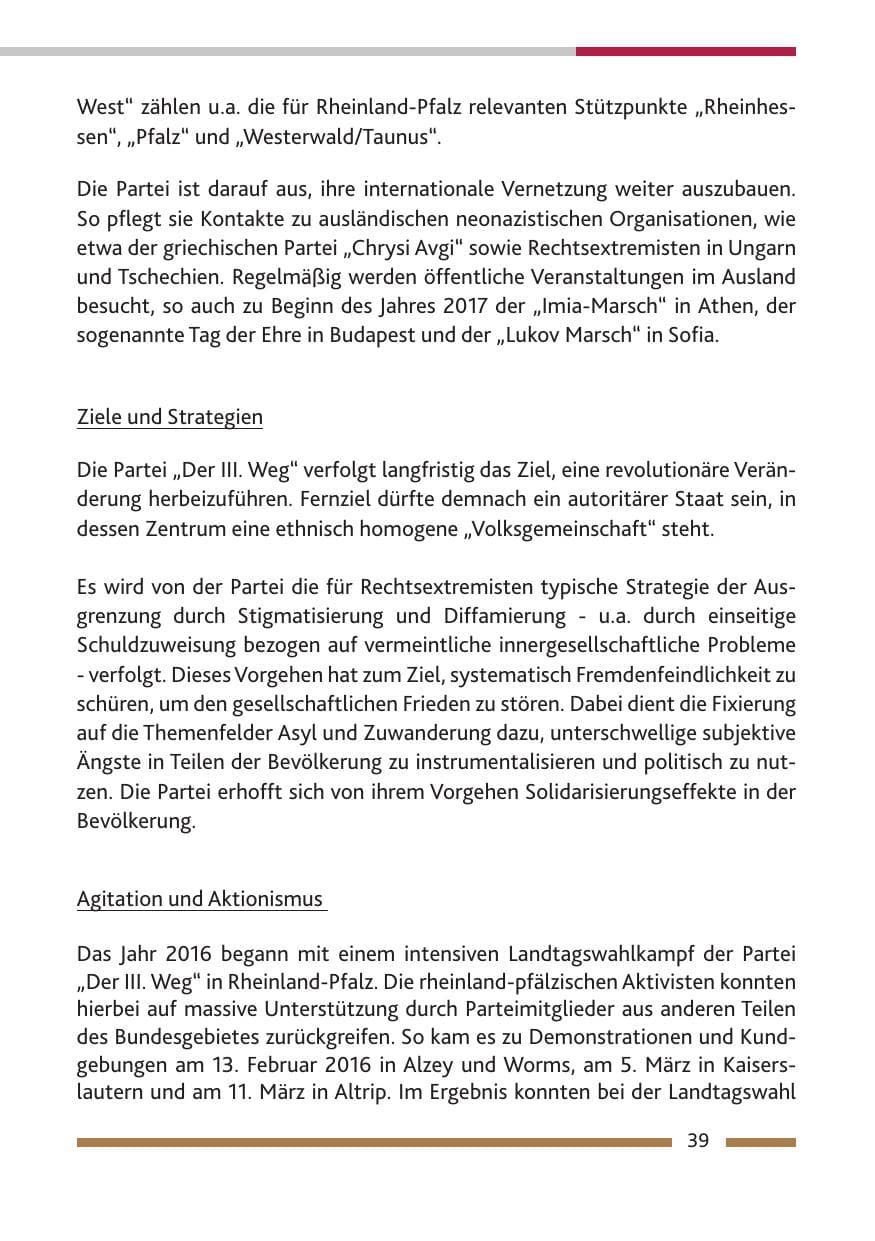 Seite 41 des Verfassungsschutzbericht 2016 Rheinland-Pfalz