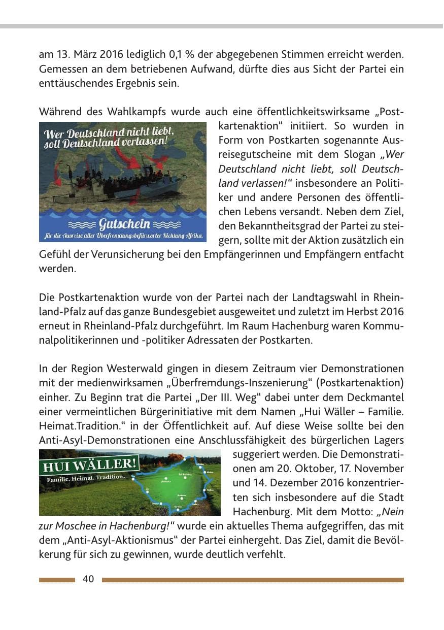 Seite 42 des Verfassungsschutzbericht 2016 Rheinland-Pfalz