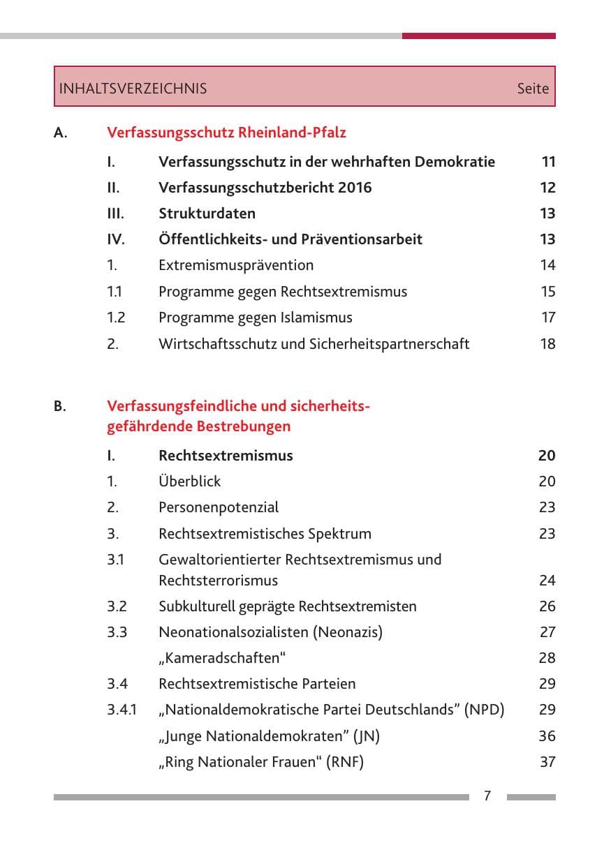 Seite 9 des Verfassungsschutzbericht 2016 Rheinland-Pfalz