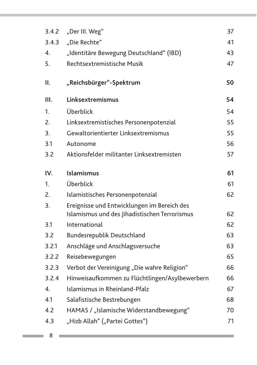 Seite 10 des Verfassungsschutzbericht 2016 Rheinland-Pfalz