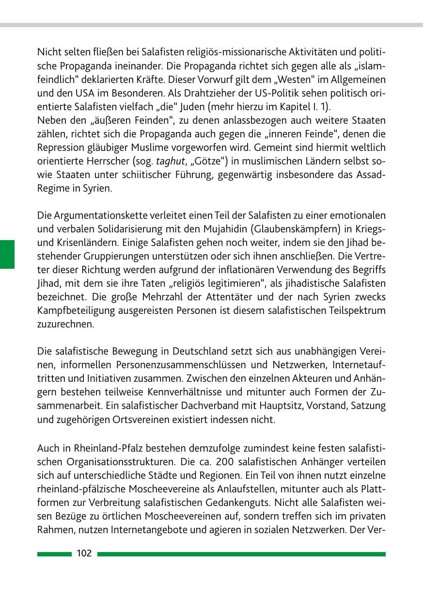 Seite 102 des Verfassungsschutzbericht 2017 Rheinland-Pfalz