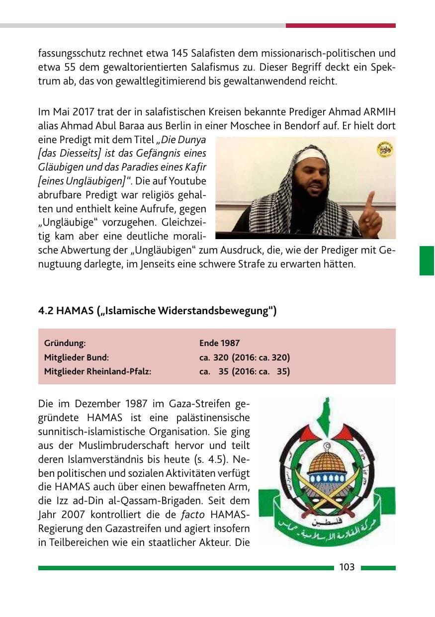 Seite 103 des Verfassungsschutzbericht 2017 Rheinland-Pfalz