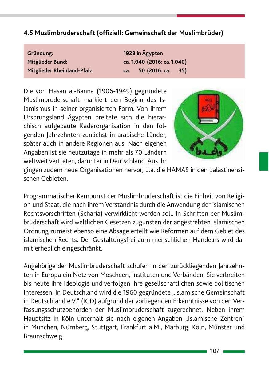 Seite 107 des Verfassungsschutzbericht 2017 Rheinland-Pfalz