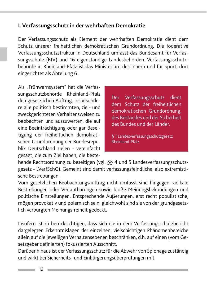 Seite 12 des Verfassungsschutzbericht 2017 Rheinland-Pfalz