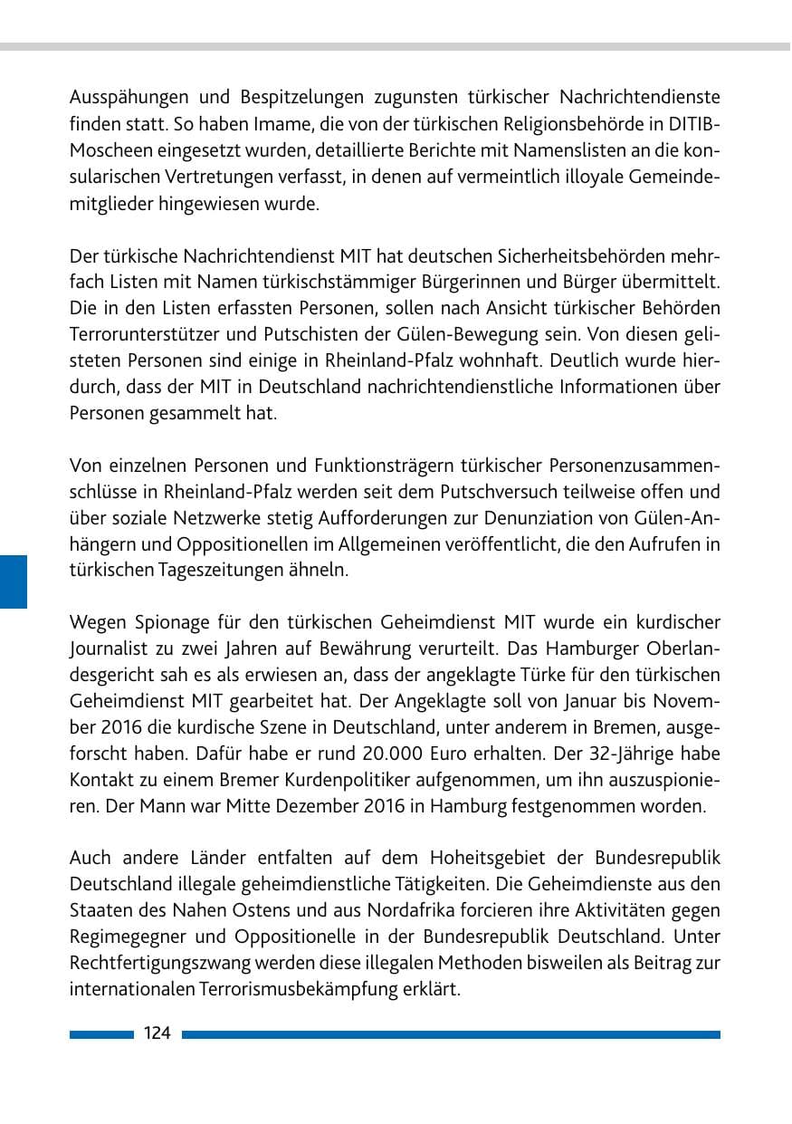 Seite 124 des Verfassungsschutzbericht 2017 Rheinland-Pfalz