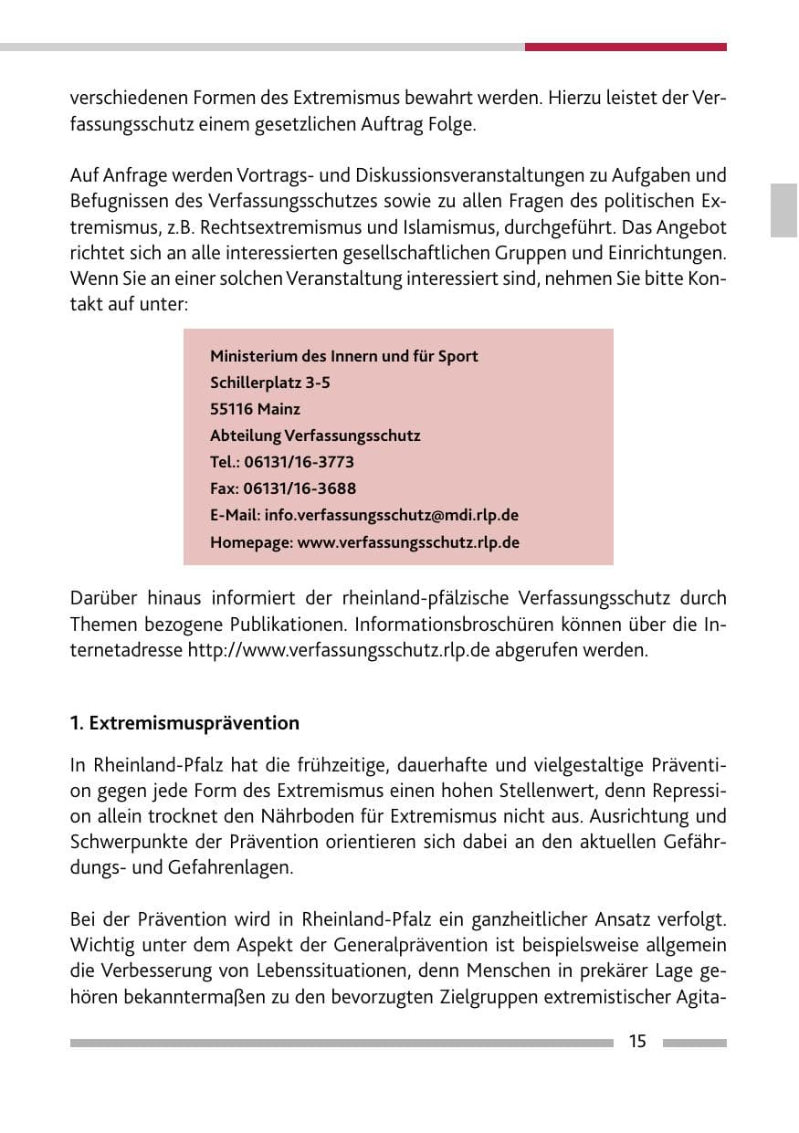 Seite 15 des Verfassungsschutzbericht 2017 Rheinland-Pfalz