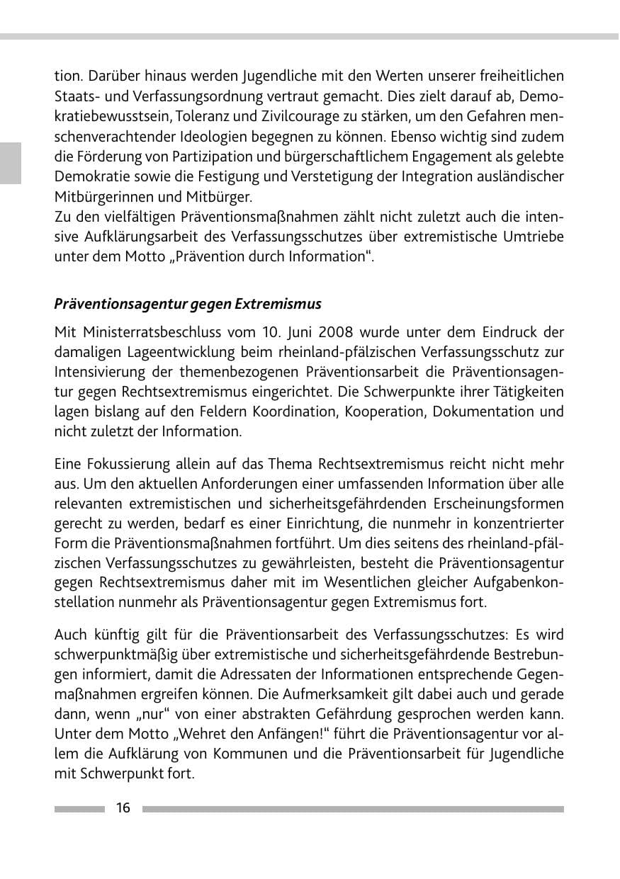Seite 16 des Verfassungsschutzbericht 2017 Rheinland-Pfalz
