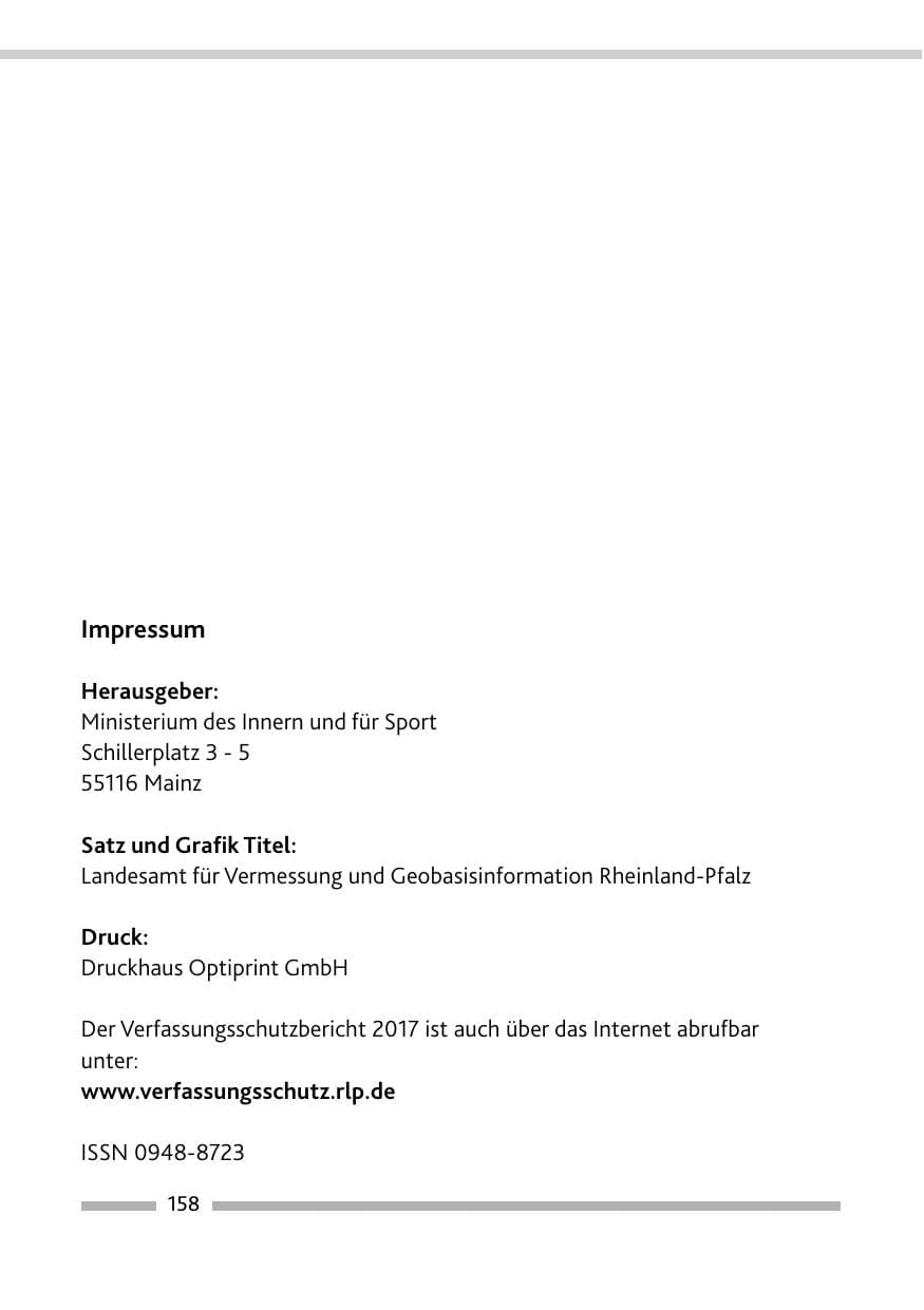 Seite 158 des Verfassungsschutzbericht 2017 Rheinland-Pfalz