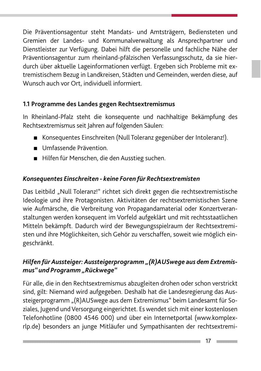 Seite 17 des Verfassungsschutzbericht 2017 Rheinland-Pfalz