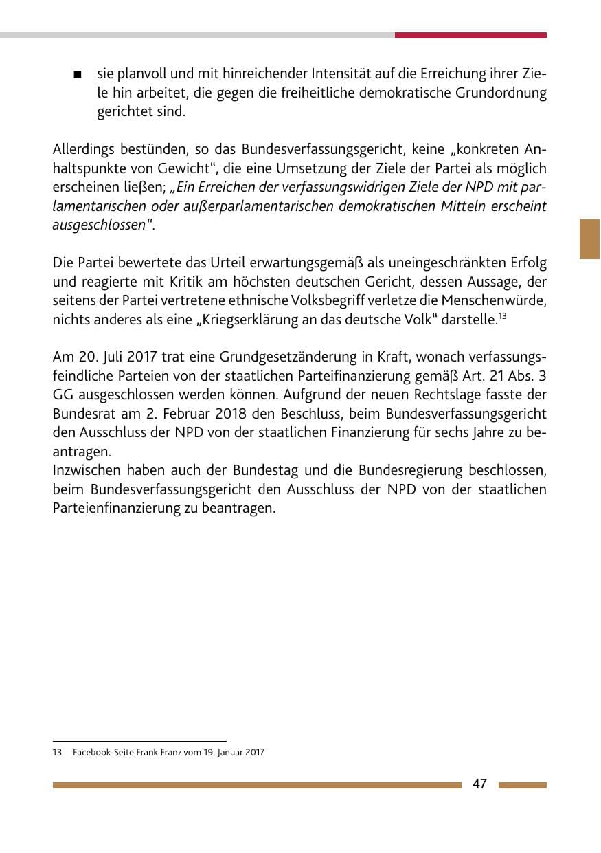 Seite 47 des Verfassungsschutzbericht 2017 Rheinland-Pfalz