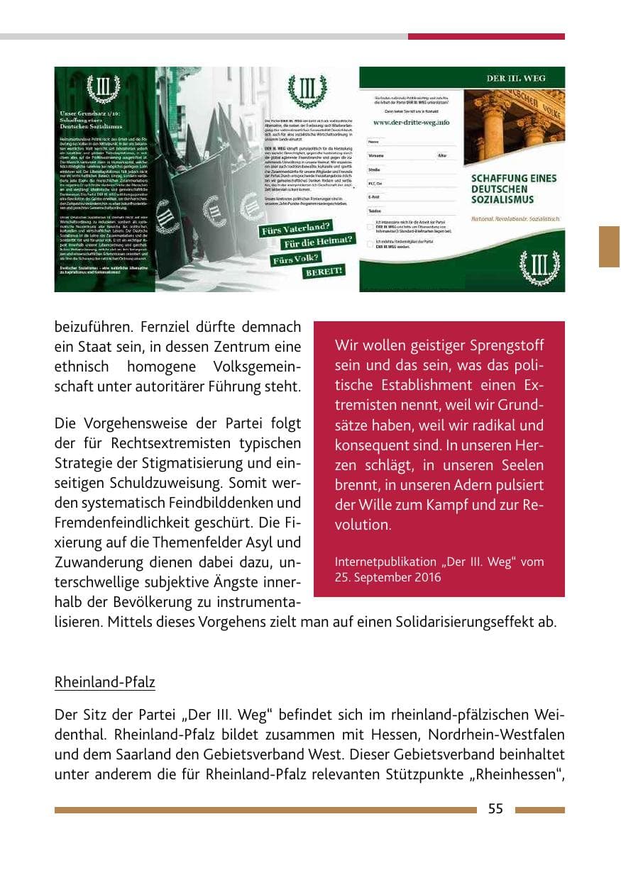 Seite 55 des Verfassungsschutzbericht 2017 Rheinland-Pfalz