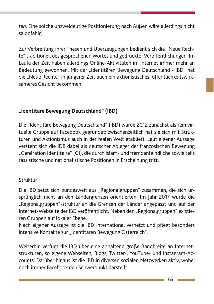 Seite 63 des Verfassungsschutzbericht 2017 Rheinland-Pfalz