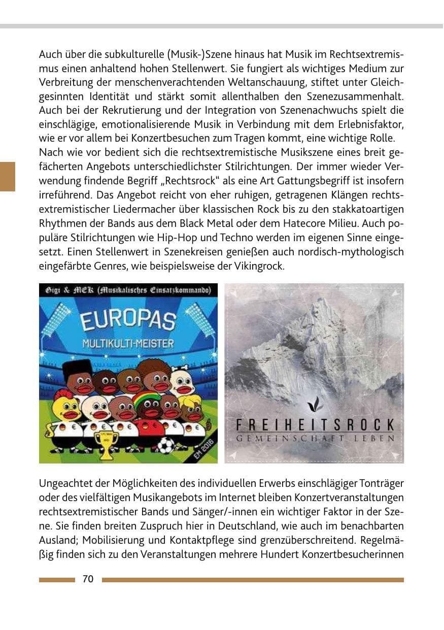 Seite 70 des Verfassungsschutzbericht 2017 Rheinland-Pfalz