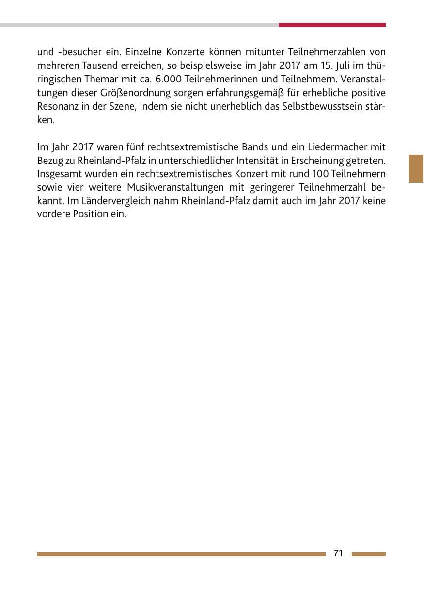 Seite 71 des Verfassungsschutzbericht 2017 Rheinland-Pfalz