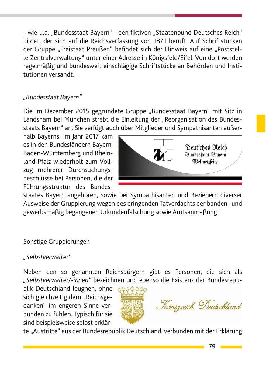 Seite 79 des Verfassungsschutzbericht 2017 Rheinland-Pfalz