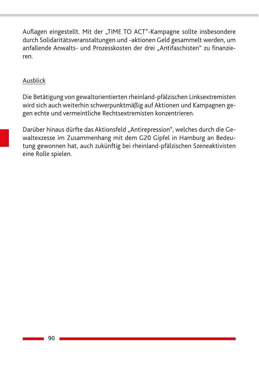 Seite 90 des Verfassungsschutzbericht 2017 Rheinland-Pfalz
