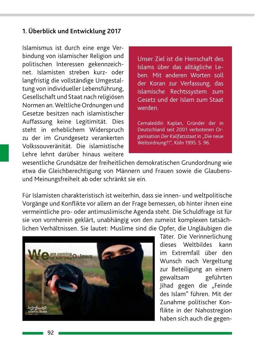 Seite 92 des Verfassungsschutzbericht 2017 Rheinland-Pfalz