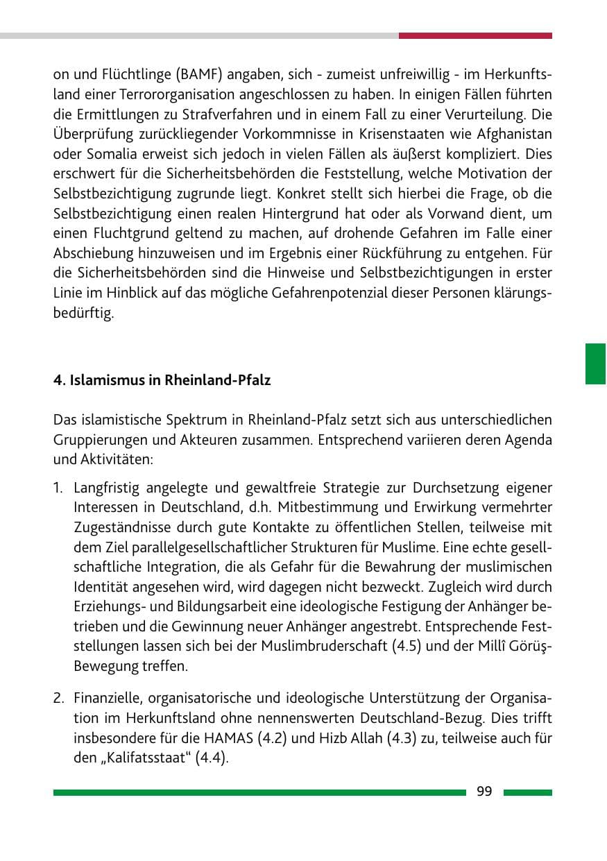 Seite 99 des Verfassungsschutzbericht 2017 Rheinland-Pfalz