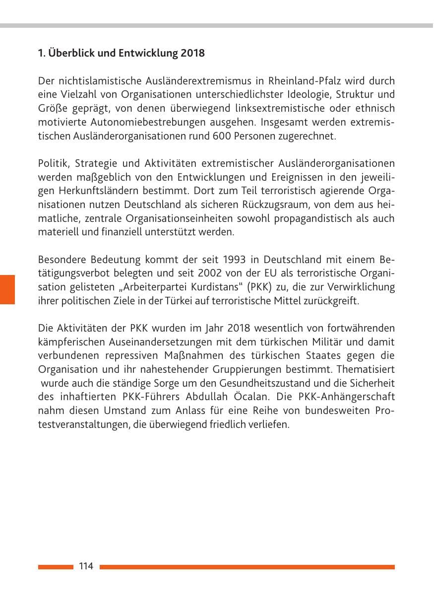 Seite 115 des Verfassungsschutzbericht 2018 Rheinland-Pfalz