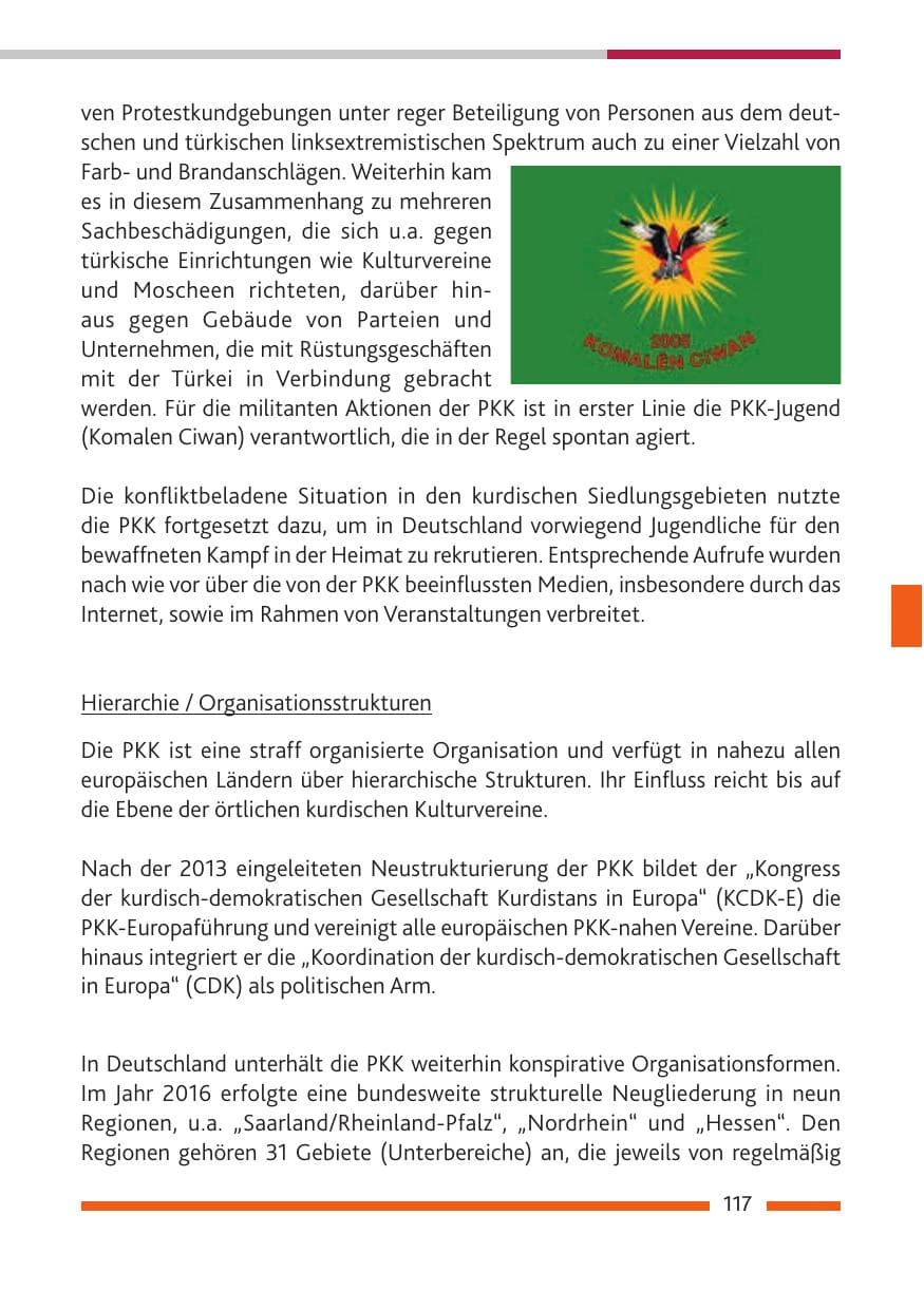 Seite 118 des Verfassungsschutzbericht 2018 Rheinland-Pfalz