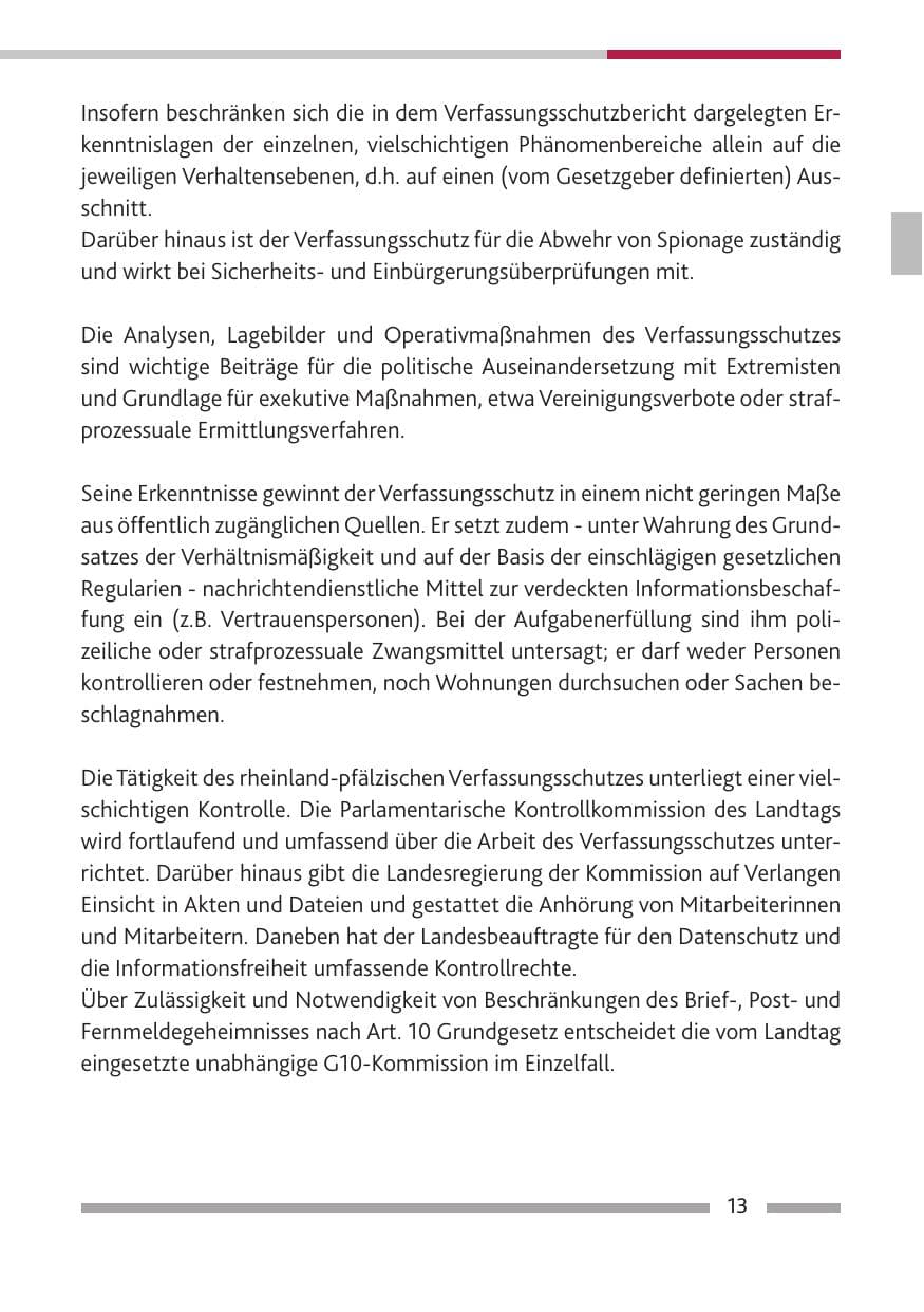 Seite 14 des Verfassungsschutzbericht 2018 Rheinland-Pfalz
