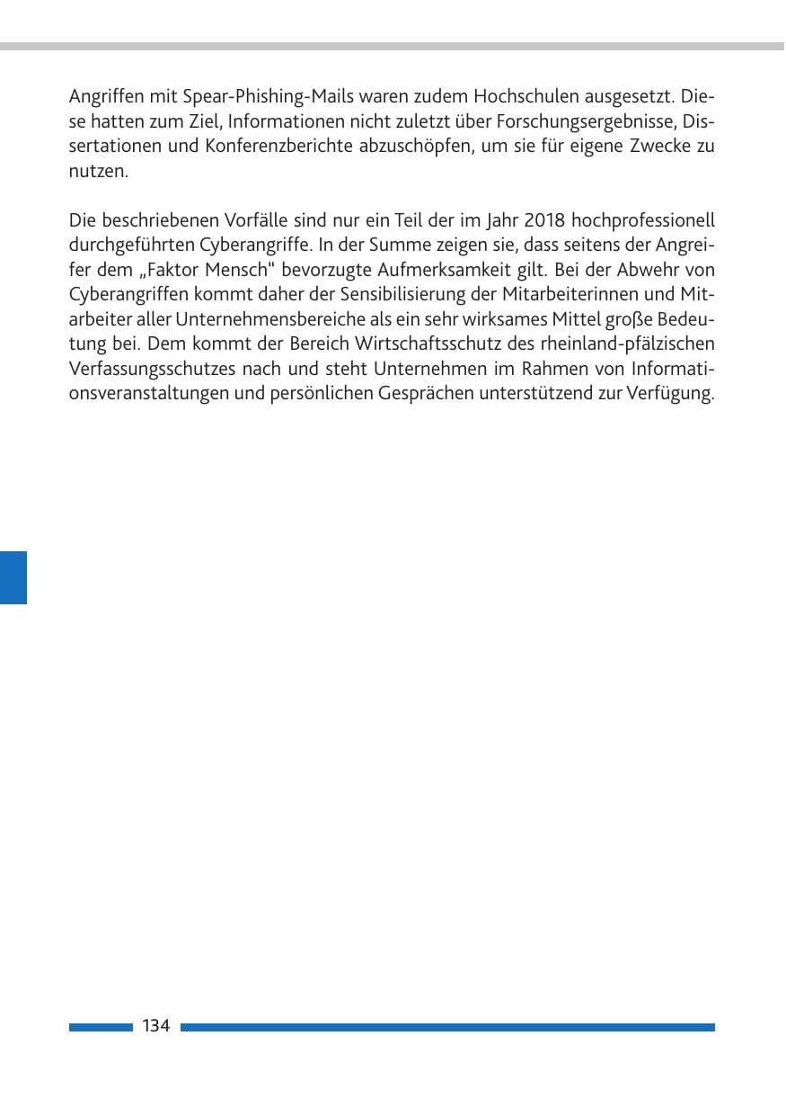 Seite 135 des Verfassungsschutzbericht 2018 Rheinland-Pfalz