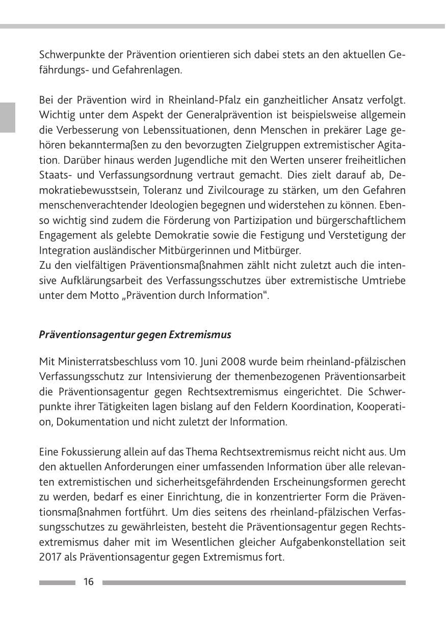 Seite 17 des Verfassungsschutzbericht 2018 Rheinland-Pfalz