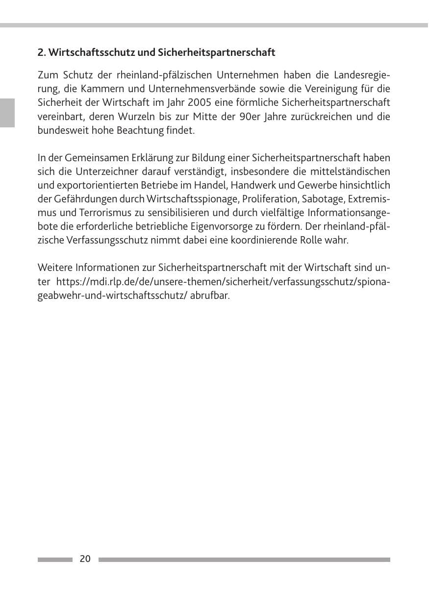 Seite 21 des Verfassungsschutzbericht 2018 Rheinland-Pfalz