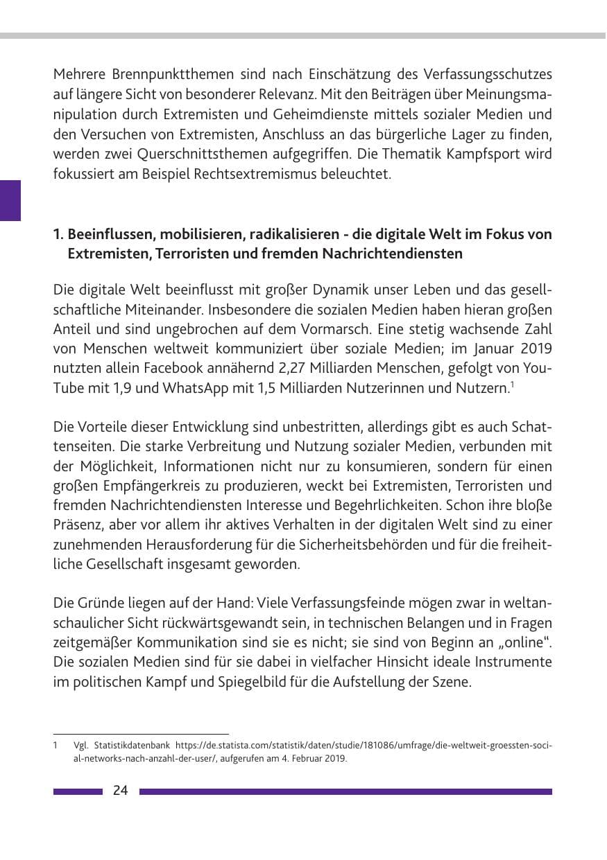 Seite 25 des Verfassungsschutzbericht 2018 Rheinland-Pfalz