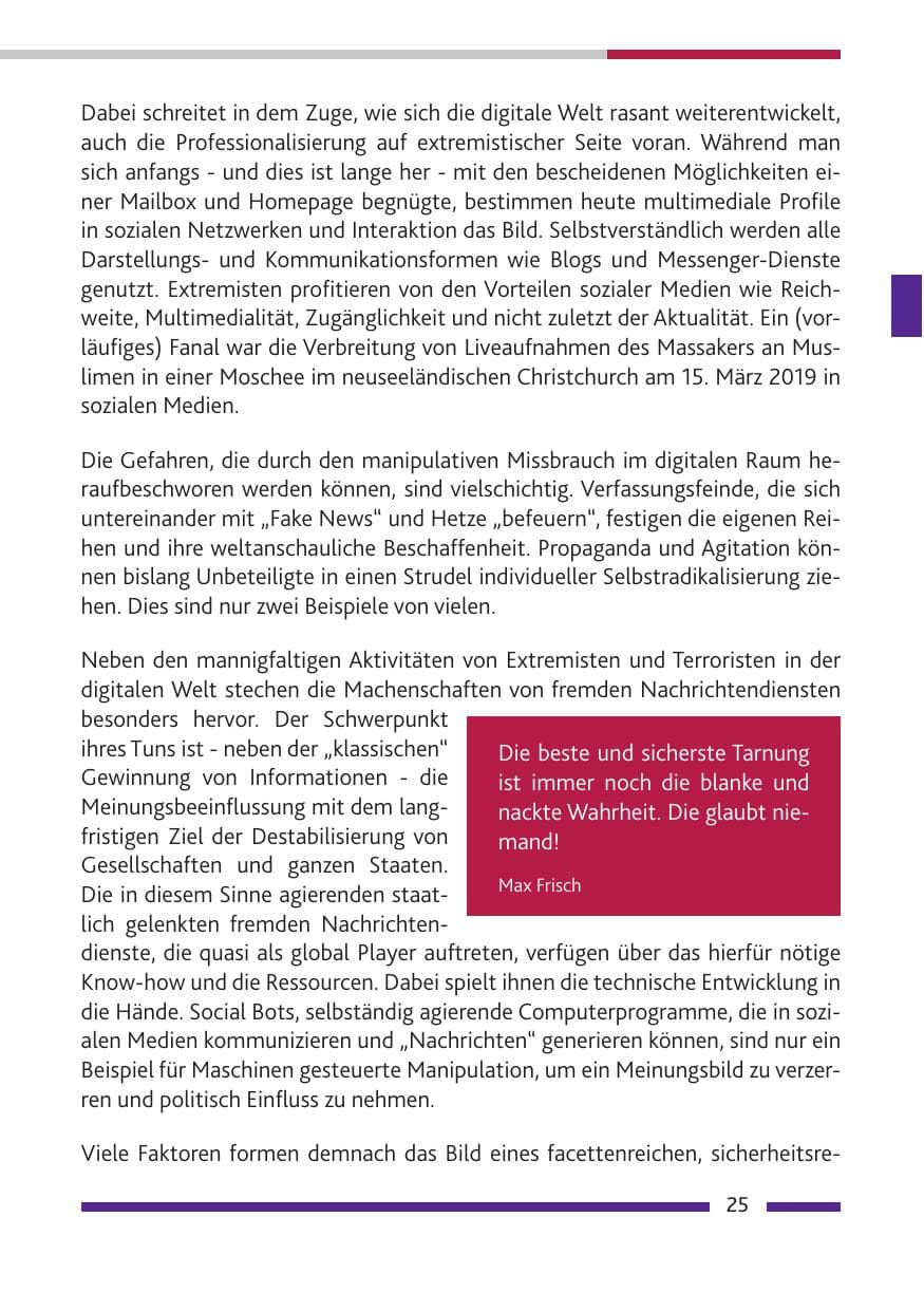 Seite 26 des Verfassungsschutzbericht 2018 Rheinland-Pfalz