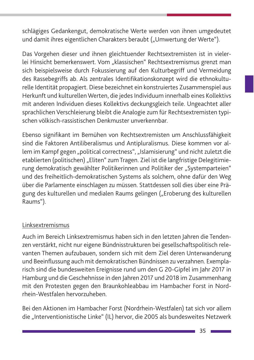 Seite 36 des Verfassungsschutzbericht 2018 Rheinland-Pfalz