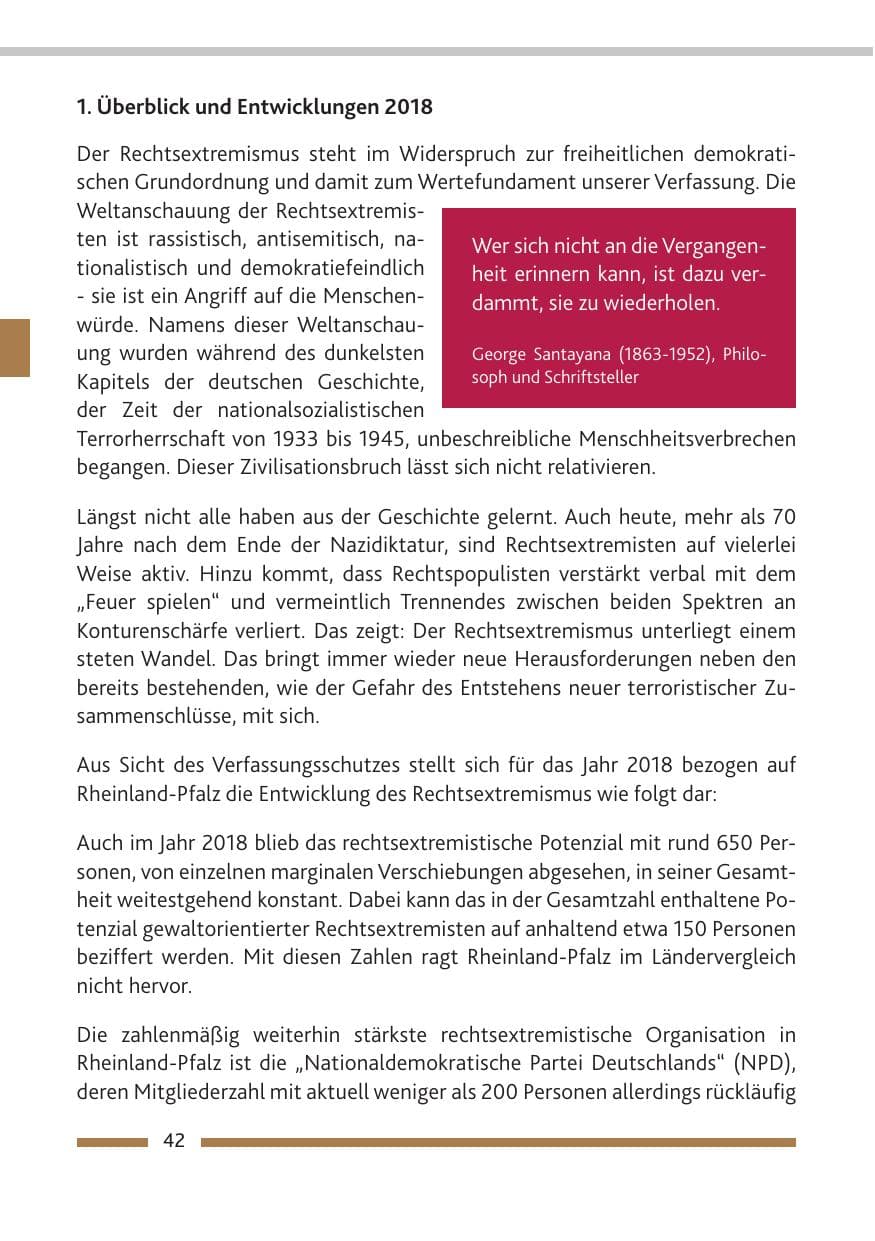 Seite 43 des Verfassungsschutzbericht 2018 Rheinland-Pfalz