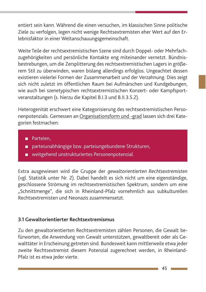 Seite 46 des Verfassungsschutzbericht 2018 Rheinland-Pfalz