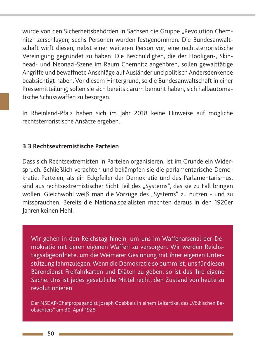 Seite 51 des Verfassungsschutzbericht 2018 Rheinland-Pfalz