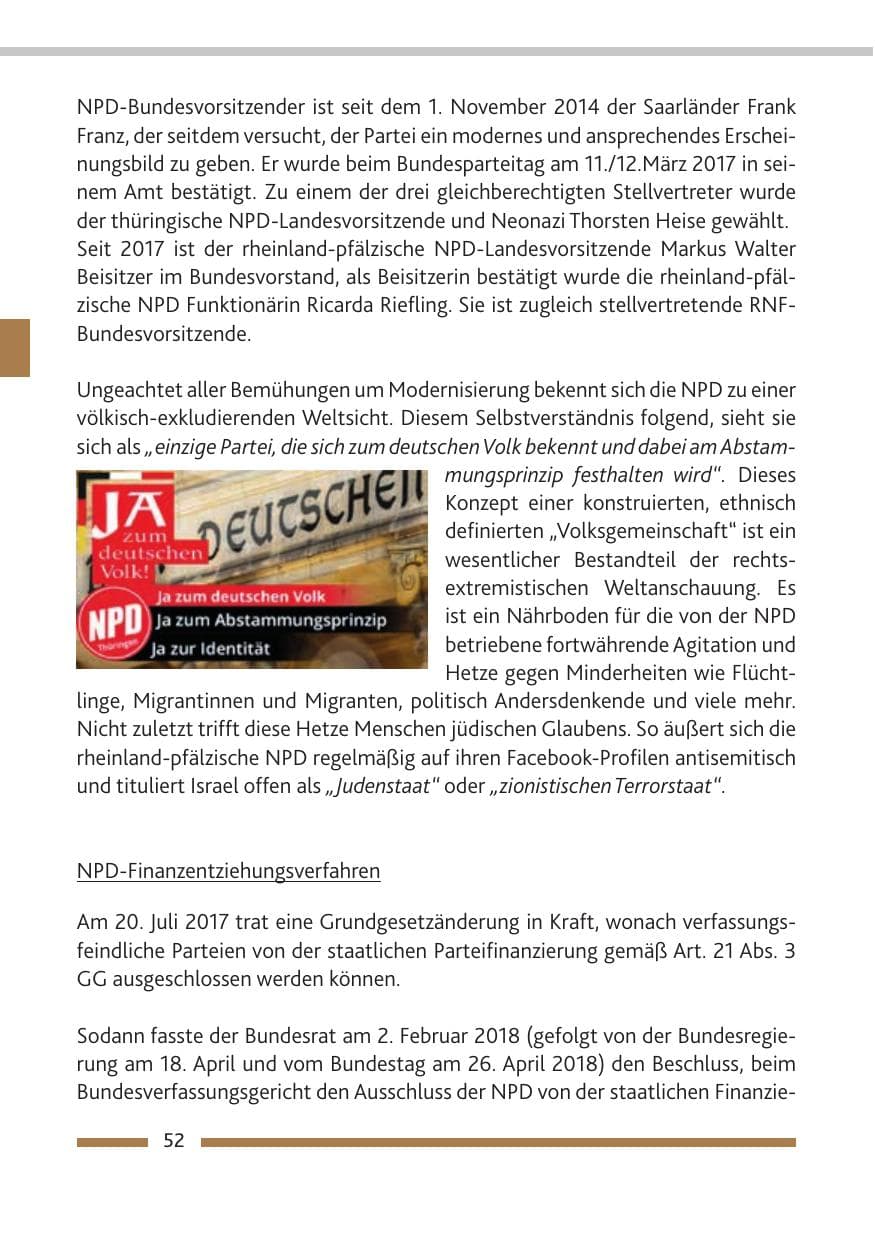 Seite 53 des Verfassungsschutzbericht 2018 Rheinland-Pfalz