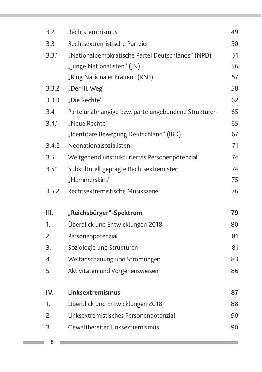 Seite 9 des Verfassungsschutzbericht 2018 Rheinland-Pfalz