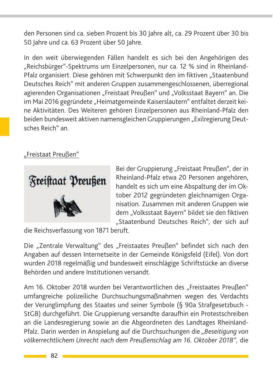 Seite 83 des Verfassungsschutzbericht 2018 Rheinland-Pfalz